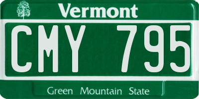 VT license plate CMY795