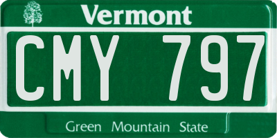 VT license plate CMY797