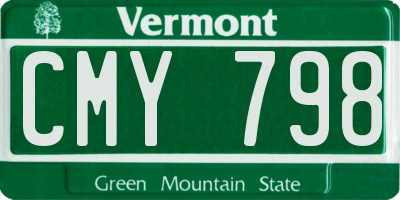 VT license plate CMY798
