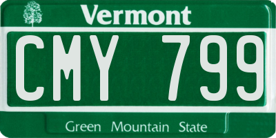 VT license plate CMY799