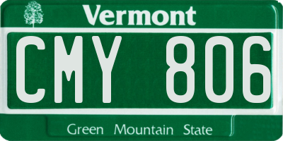 VT license plate CMY806