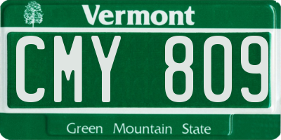 VT license plate CMY809
