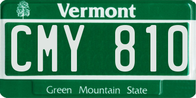 VT license plate CMY810