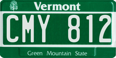 VT license plate CMY812