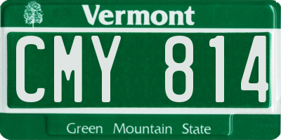 VT license plate CMY814