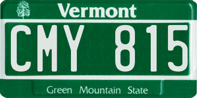 VT license plate CMY815