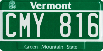 VT license plate CMY816