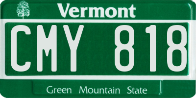 VT license plate CMY818