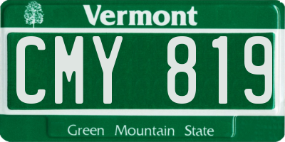 VT license plate CMY819