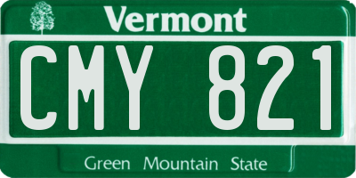 VT license plate CMY821