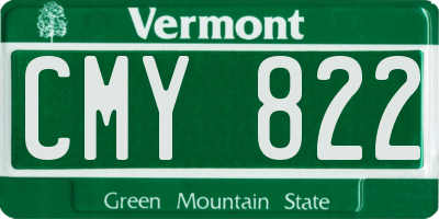 VT license plate CMY822