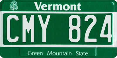 VT license plate CMY824