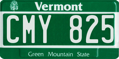 VT license plate CMY825