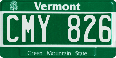 VT license plate CMY826