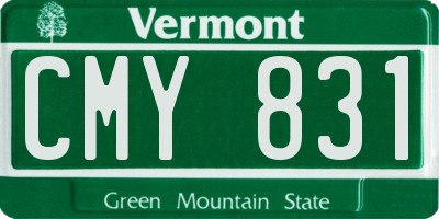 VT license plate CMY831
