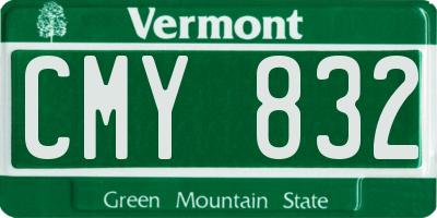 VT license plate CMY832