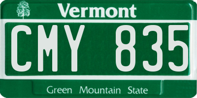 VT license plate CMY835