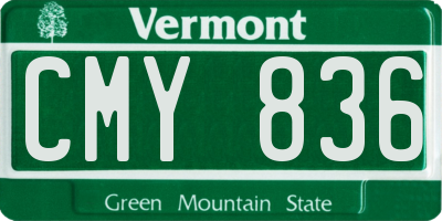 VT license plate CMY836