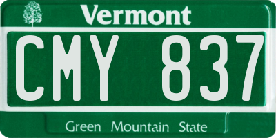 VT license plate CMY837