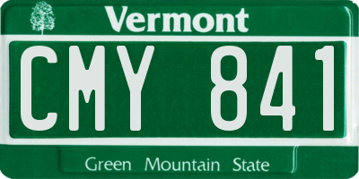 VT license plate CMY841