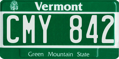 VT license plate CMY842