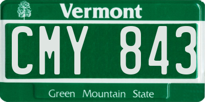 VT license plate CMY843