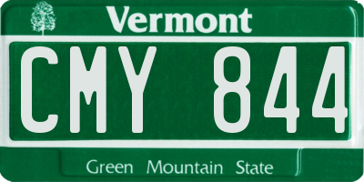 VT license plate CMY844