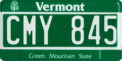 VT license plate CMY845