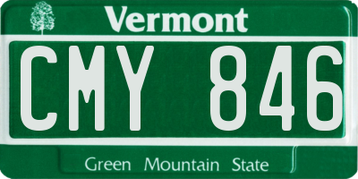 VT license plate CMY846