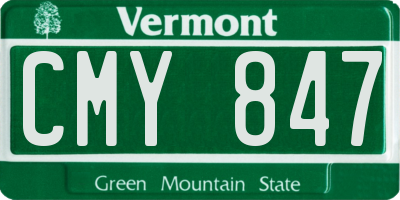 VT license plate CMY847
