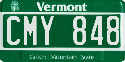 VT license plate CMY848