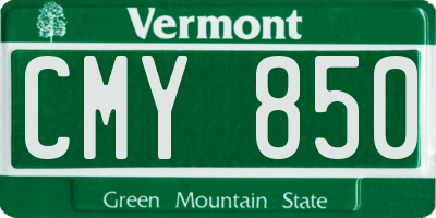 VT license plate CMY850