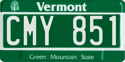 VT license plate CMY851
