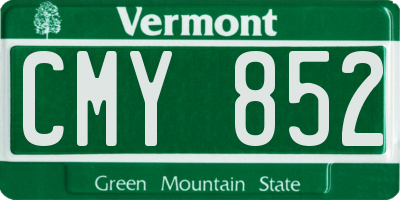 VT license plate CMY852