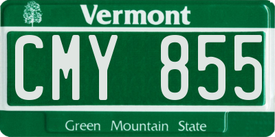 VT license plate CMY855
