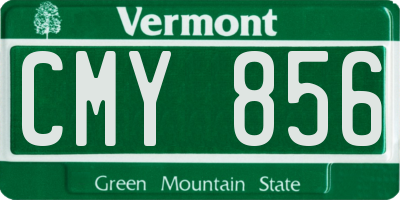 VT license plate CMY856