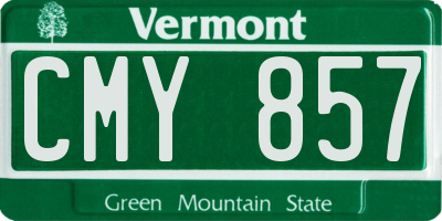 VT license plate CMY857