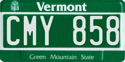 VT license plate CMY858