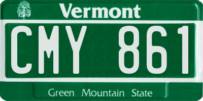 VT license plate CMY861