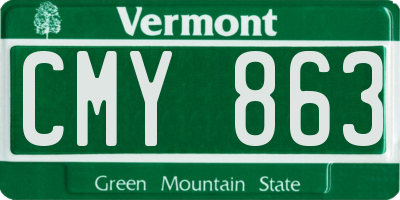VT license plate CMY863