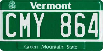 VT license plate CMY864