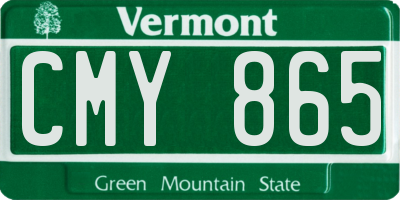 VT license plate CMY865