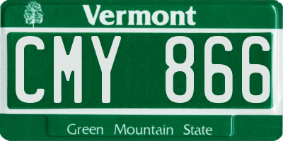 VT license plate CMY866