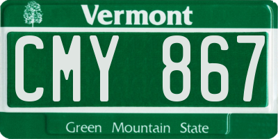 VT license plate CMY867