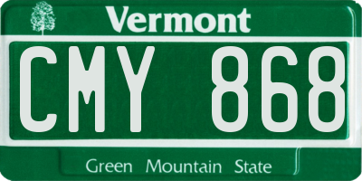 VT license plate CMY868