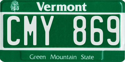VT license plate CMY869