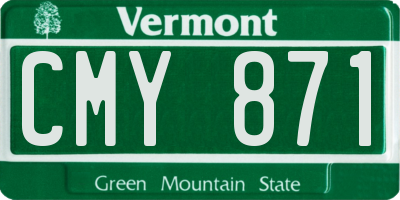 VT license plate CMY871