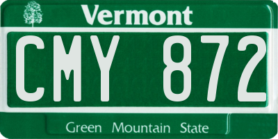 VT license plate CMY872