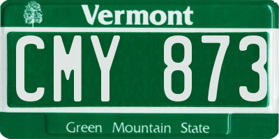 VT license plate CMY873