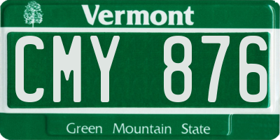 VT license plate CMY876